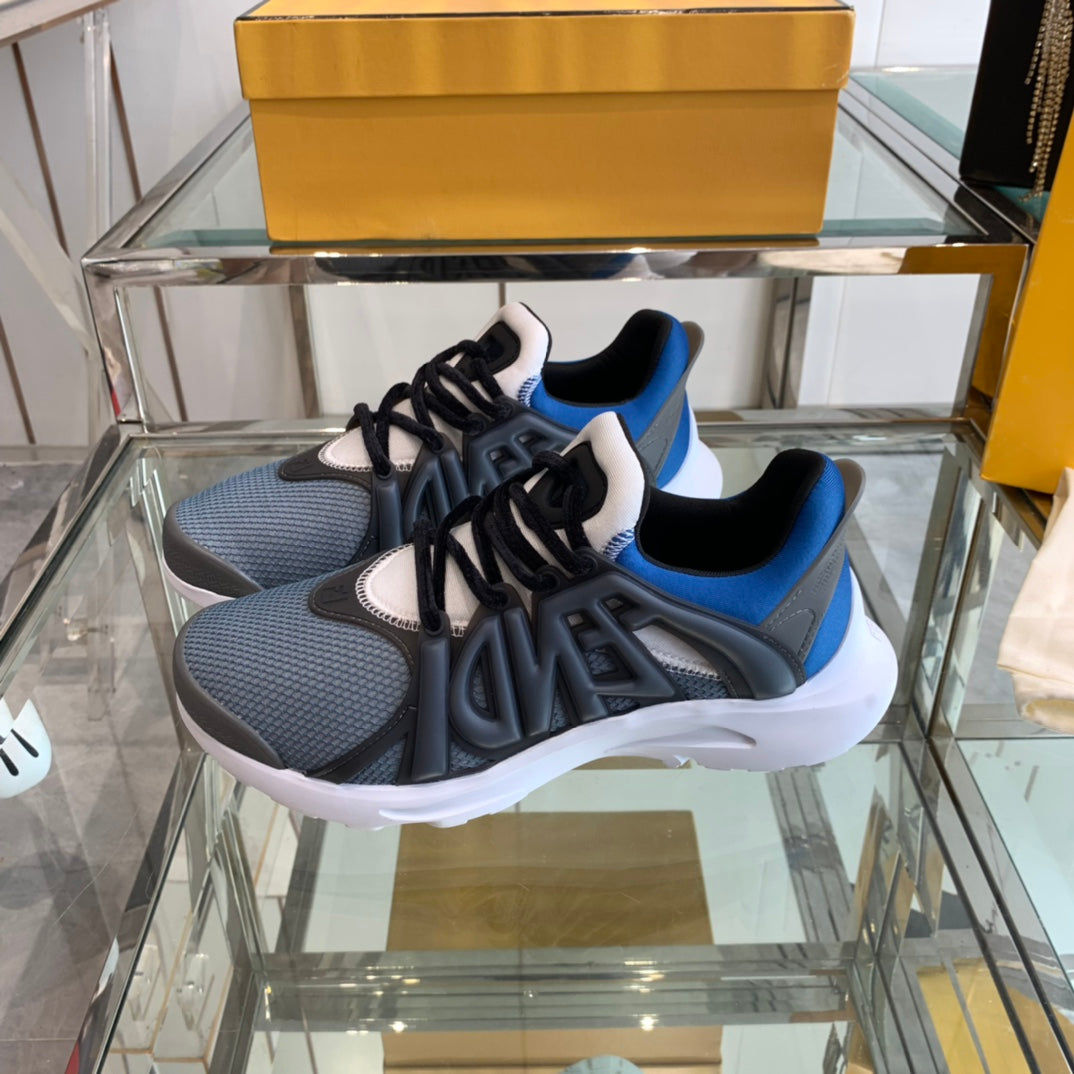 Luxury FendiLuxury FendiTAG SNEAKER IN BLACK MIX BLUE MESH AND RUBBER