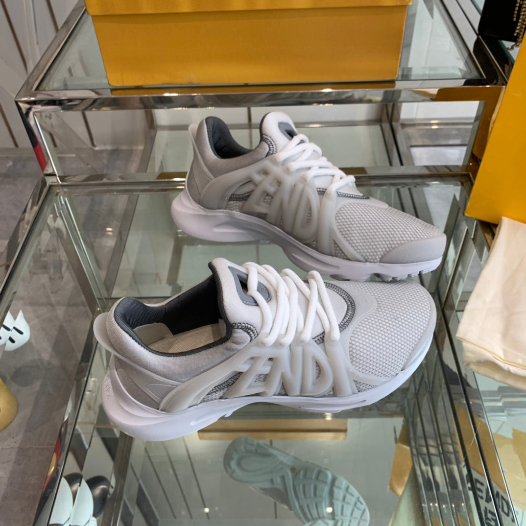 Luxury FendiLuxury FendiTAG SNEAKER IN LIGHT GREY MESH AND RUBBER