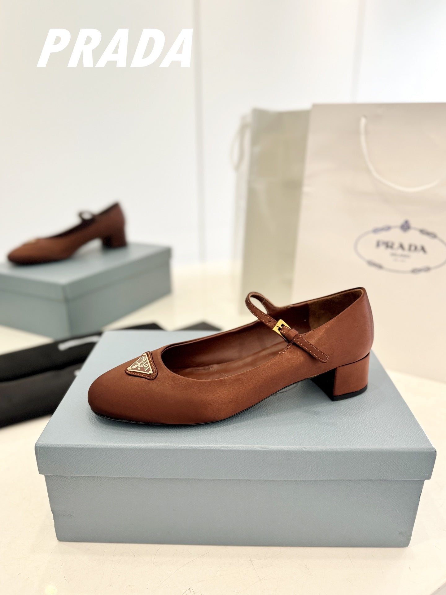 Luxury PradaBallerina Pumps 40 Rust Suede Fabric