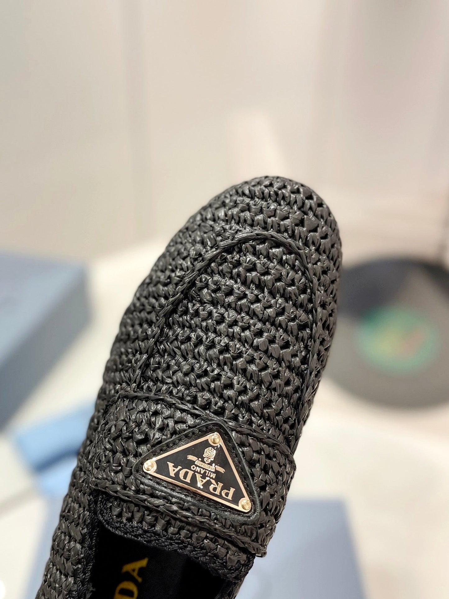 Luxury PradaCrochet Loafer 10mm Black