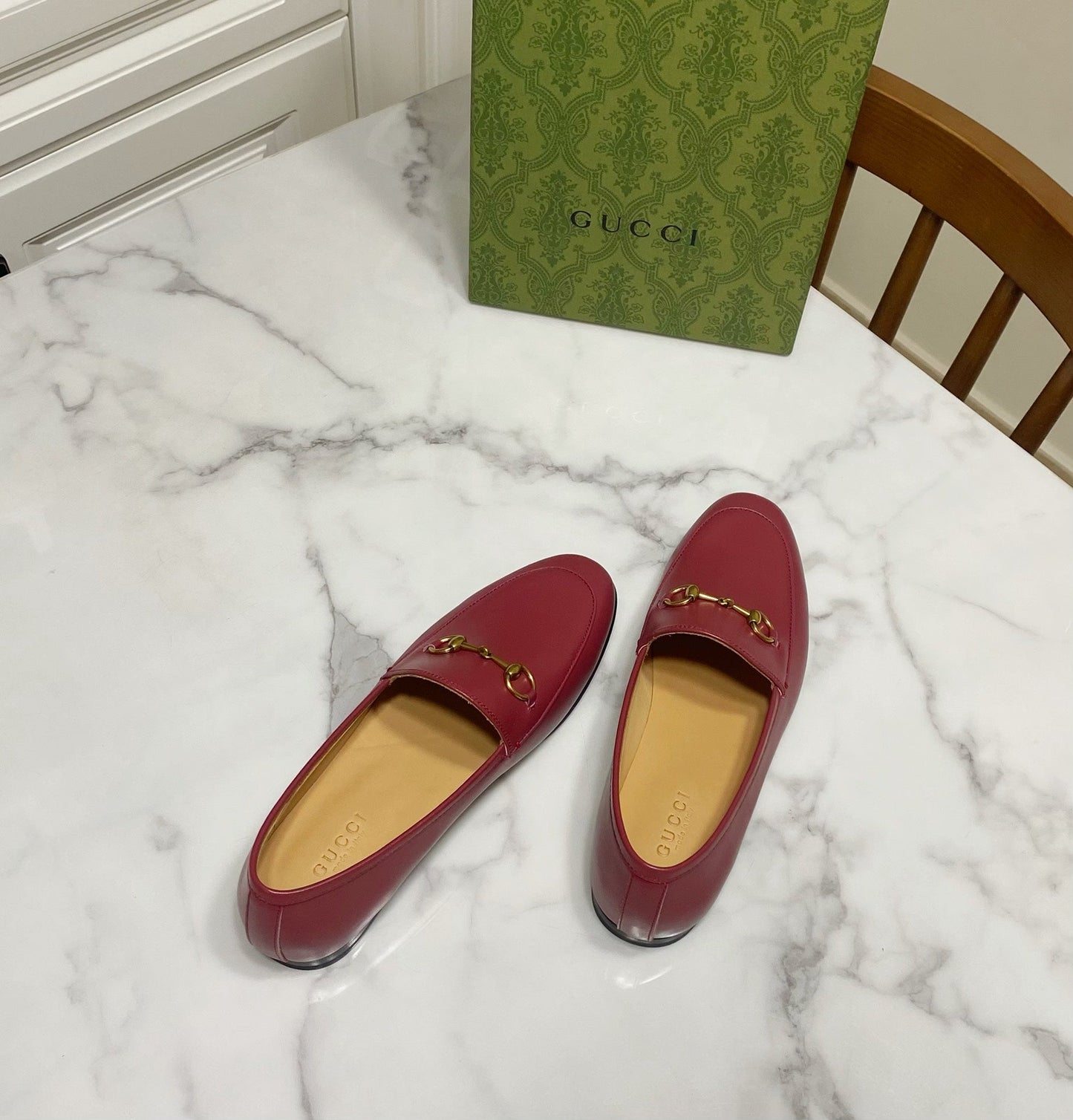 Luxury Gucci GG Jordaan Loafer Dark Red Calfskin