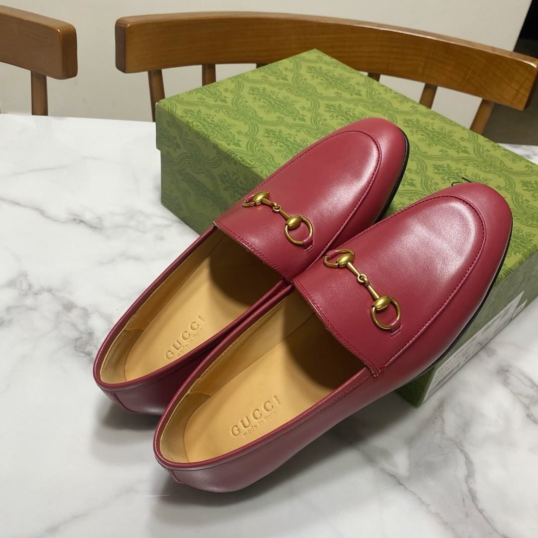 Luxury Gucci GG Jordaan Loafer Dark Red Calfskin