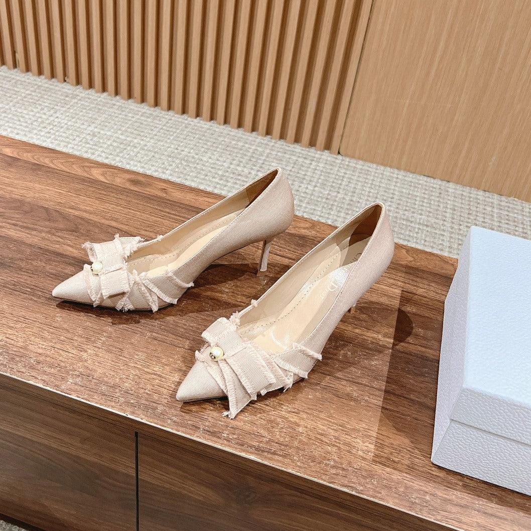 Luxury Diora DIORable pump 80 beige grosgrain lambskin
