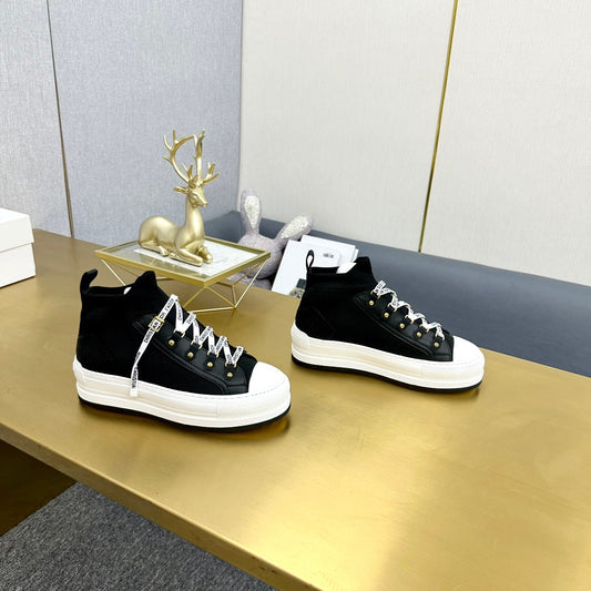 Luxury DiorWalk'n' Luxury DiorSneaker In Black Wool And Cowhide 111925