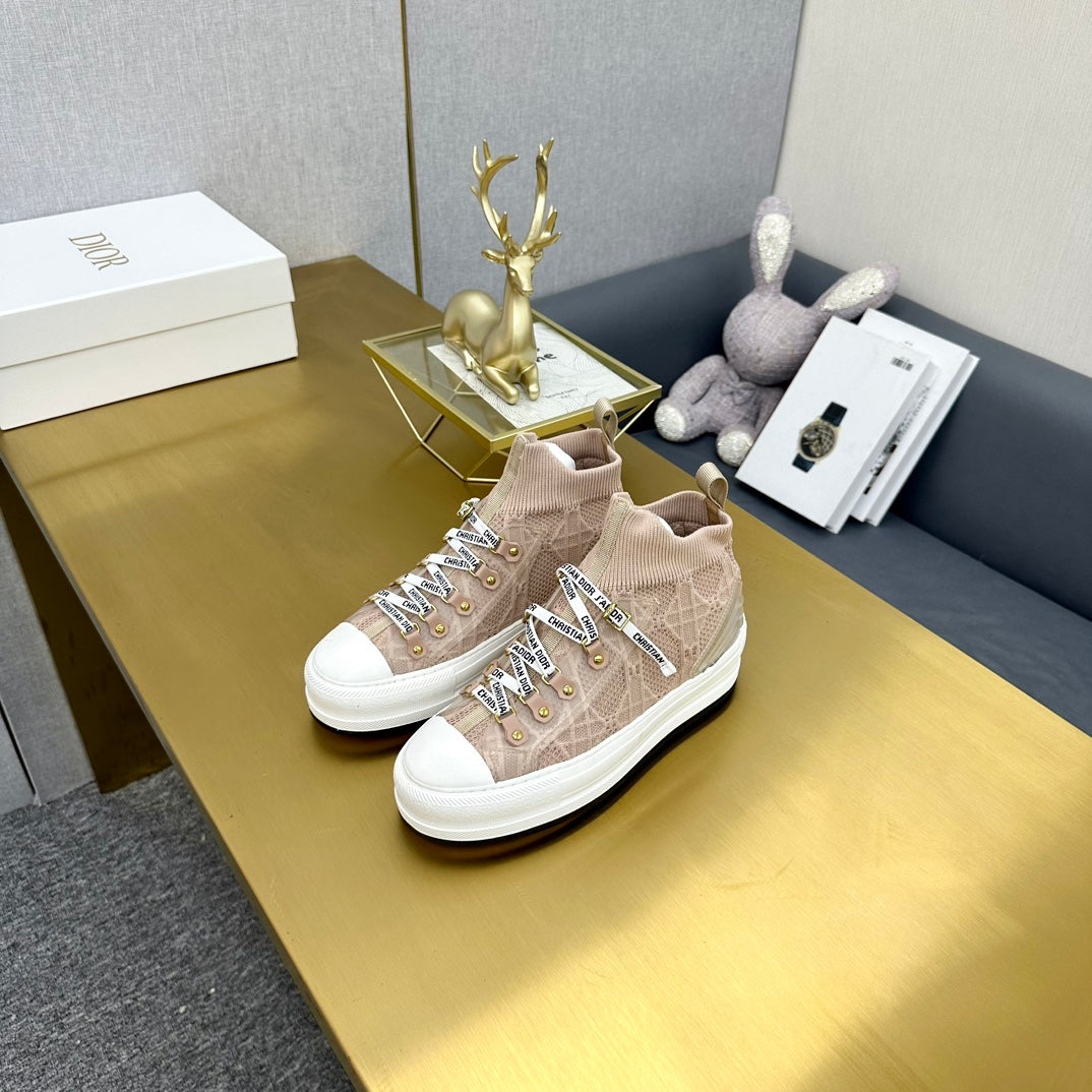 Luxury DiorWalk'n' Luxury DiorSneaker In Nude Macrocannage Wool And Cowhide 111935