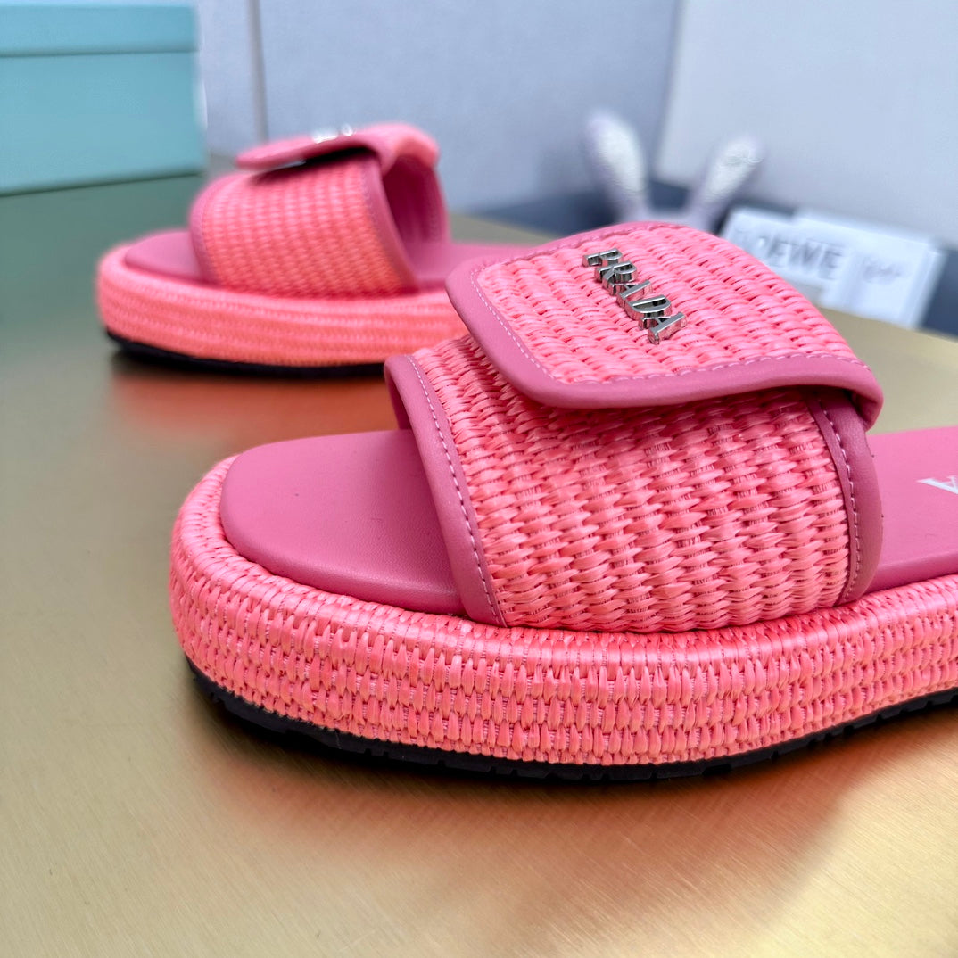 Luxury PradaCrochet Mule 20 Hot Pink