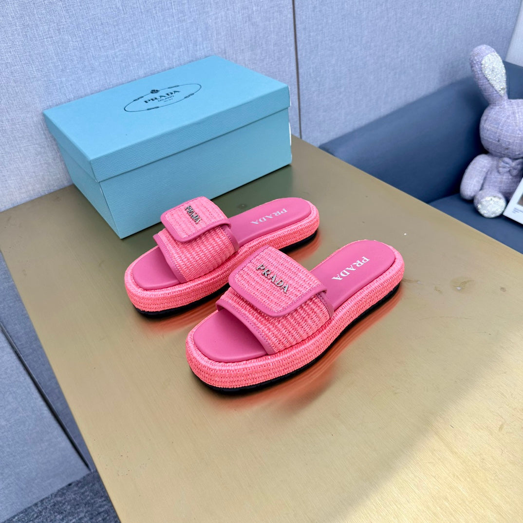 Luxury PradaCrochet Mule 20 Hot Pink