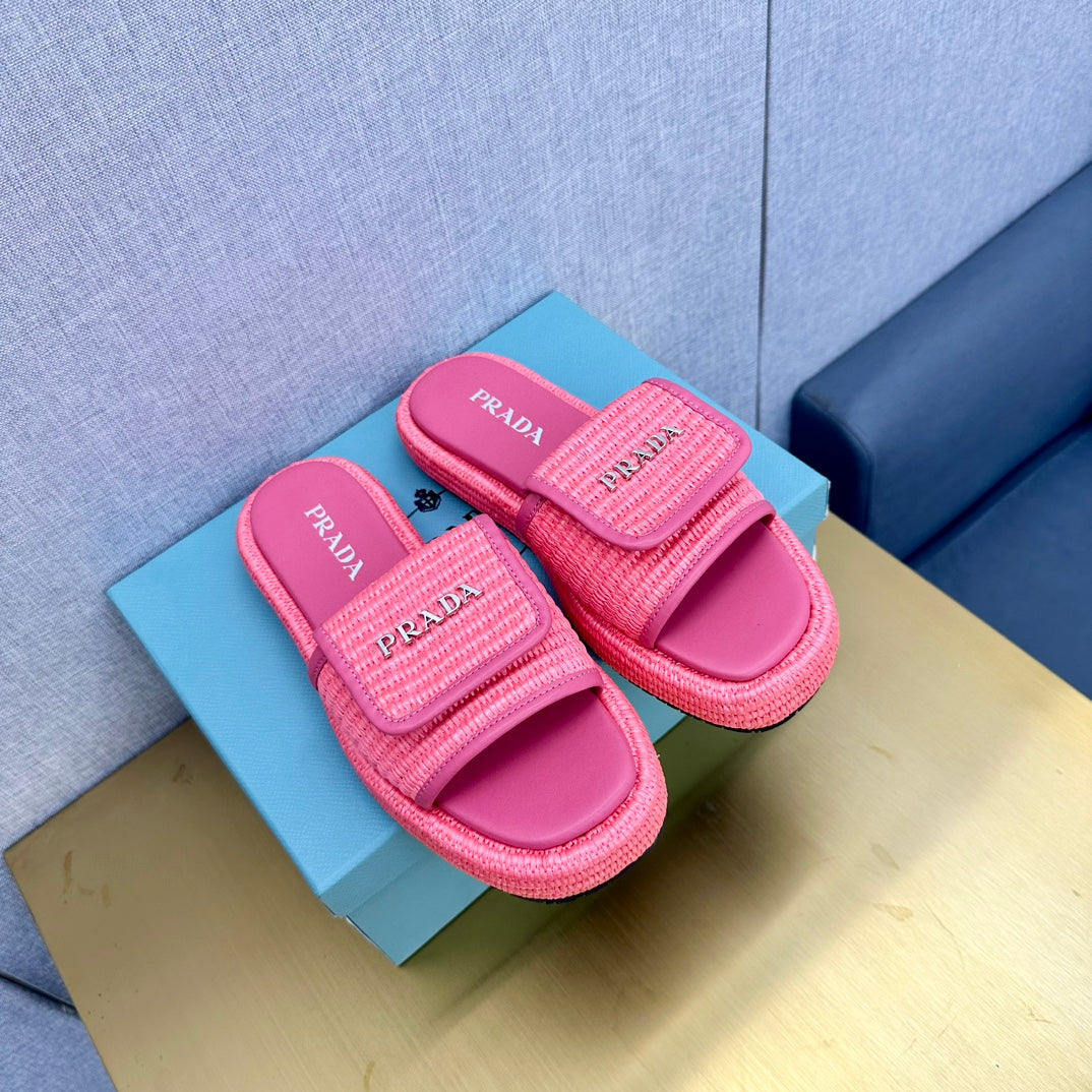 Luxury PradaCrochet Mule 20 Hot Pink