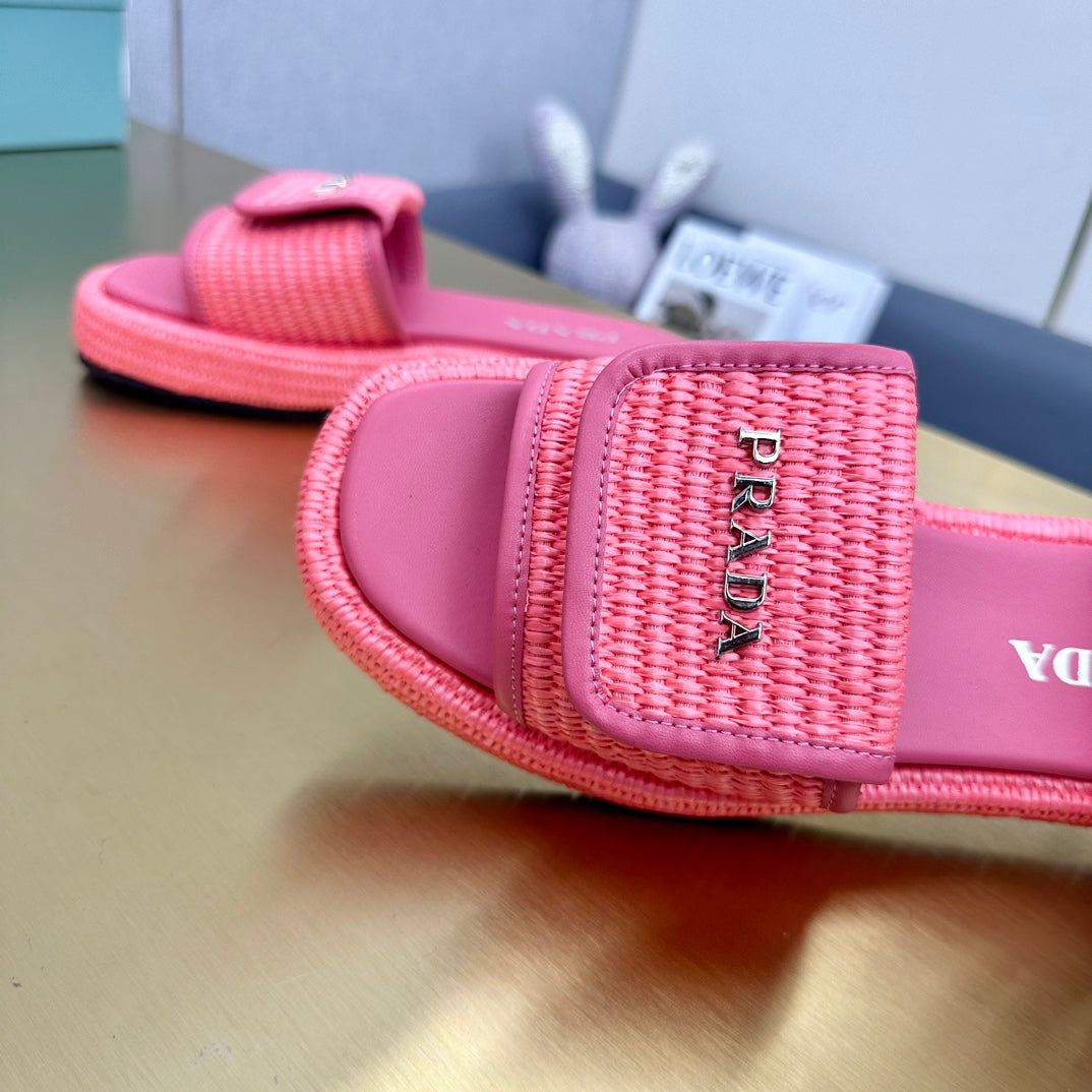 Luxury PradaCrochet Mule 20 Hot Pink