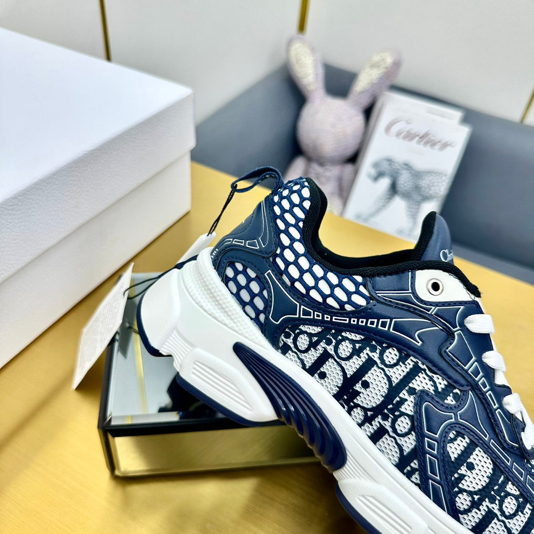 Luxury DiorChrono Sneaker 40mm In Navy Blue Mesh Fabric 994568