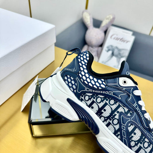 Luxury DiorChrono Sneaker 40mm In Navy Blue Mesh Fabric 994568