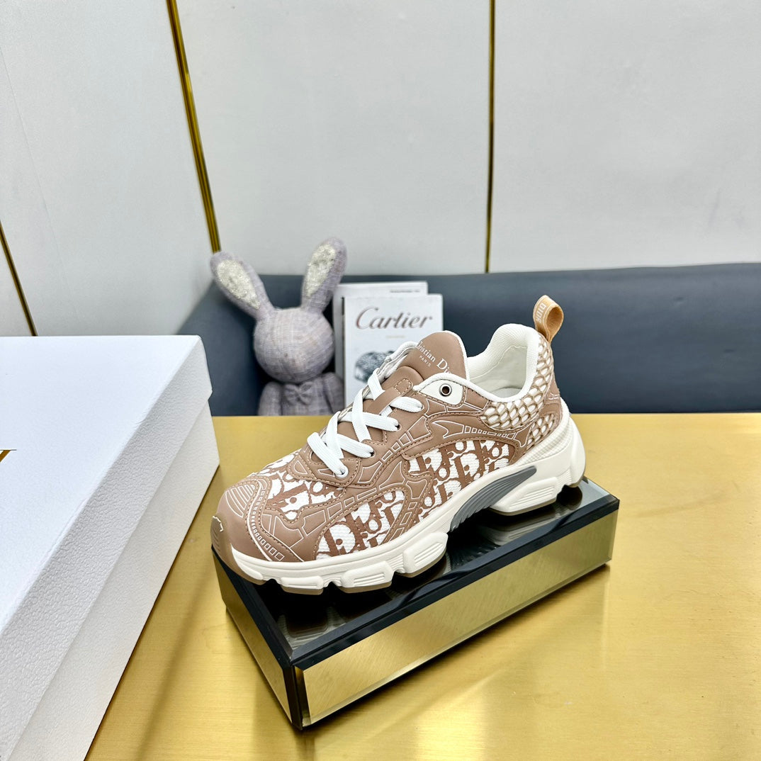 Luxury DiorChrono Sneaker 40mm In Brown Pink Mesh Fabric 994572