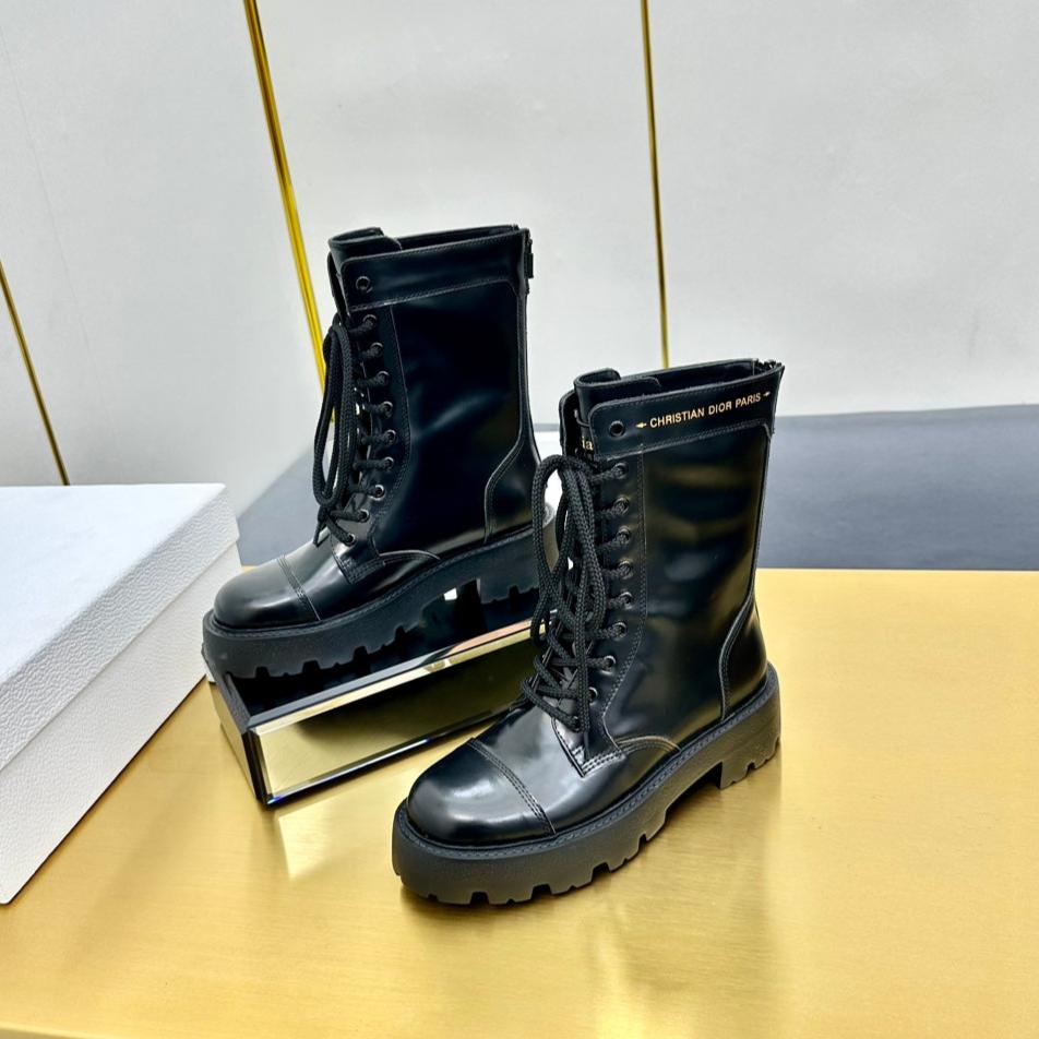 Luxury DiorD-Unit Ankle Boot 40mm In Plain Black Calfskin 111776