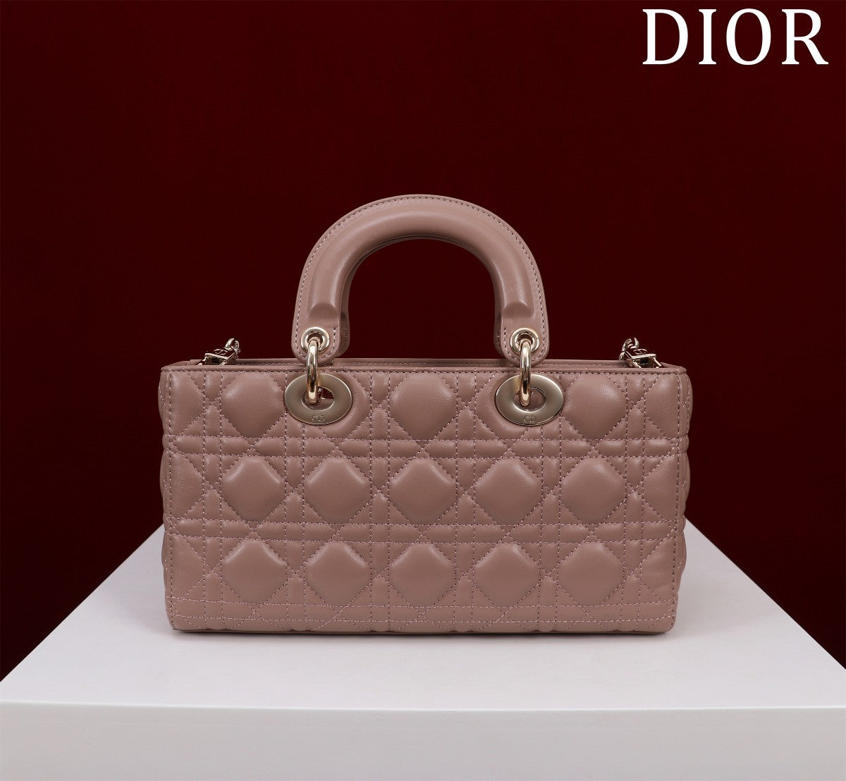 Luxury Diormedium lady d-joy 26 chocolate lambskin