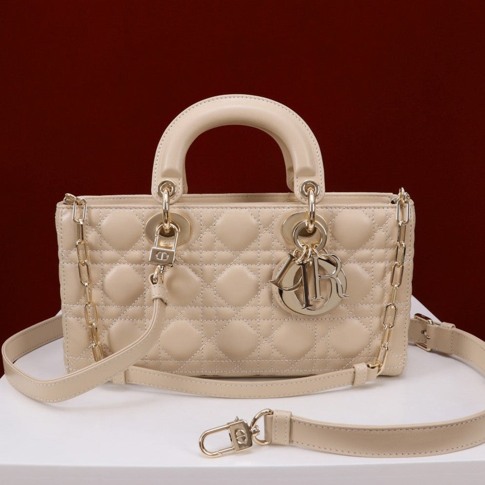 Luxury Diormedium lady d-joy 26 light beige lambskin