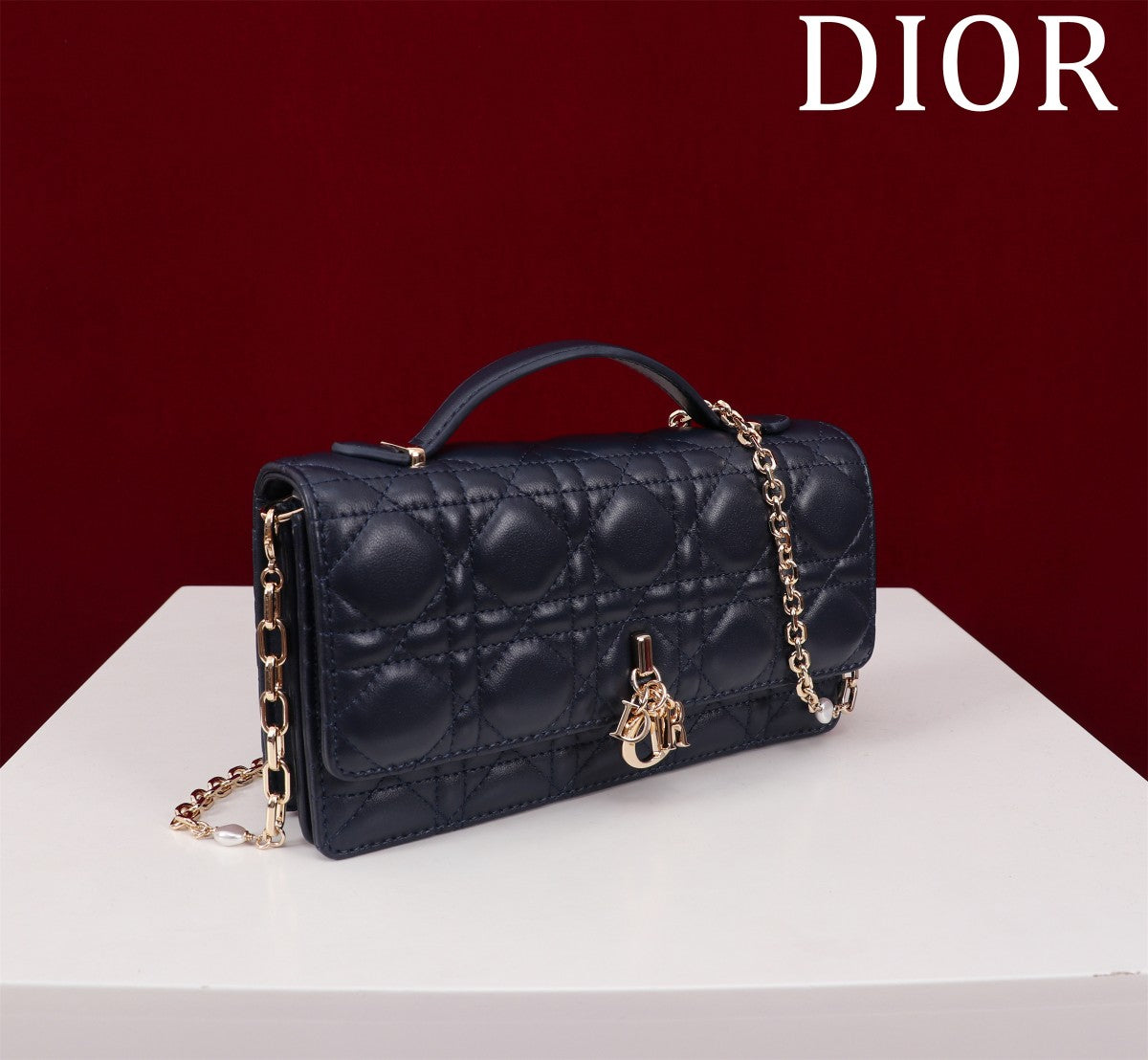 Luxury Diormy mini 21 dark blue lambskin
