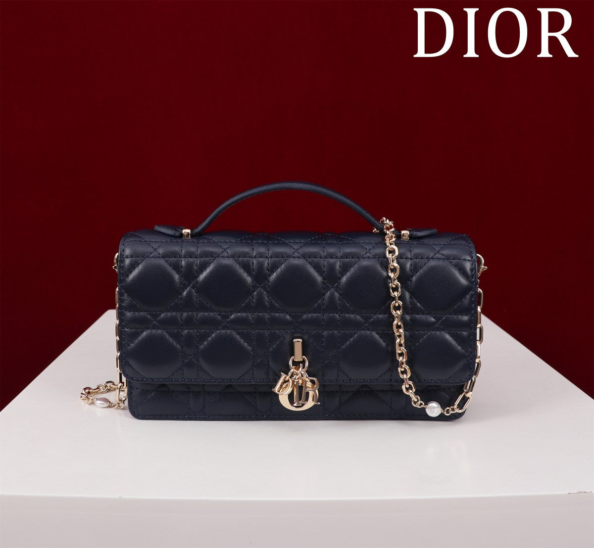 Luxury Diormy mini 21 dark blue lambskin