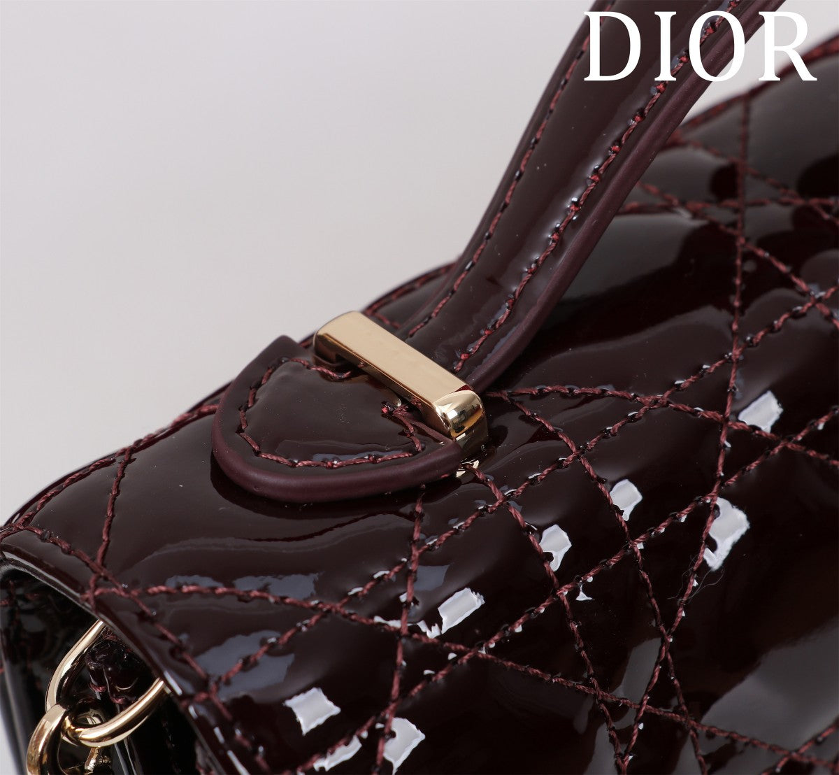 Luxury Diormy mini 21 wine red patent calfskin