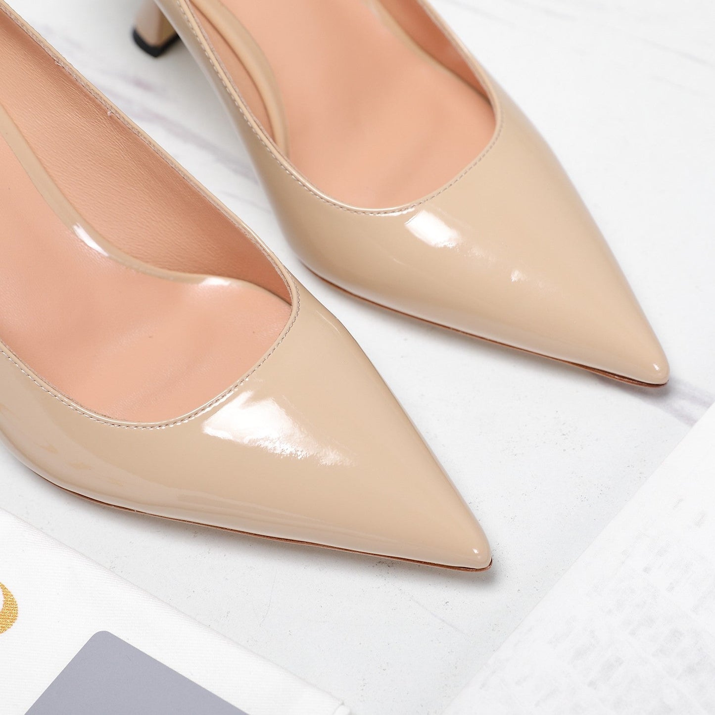 Luxury DiorTribales Pump 80mm Glossy Beige Cowhide