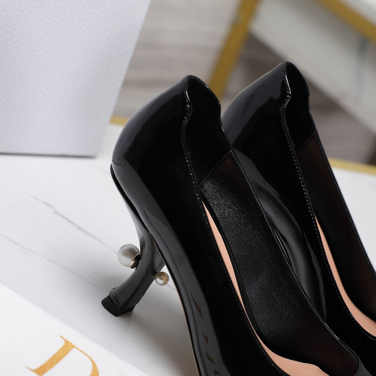 Luxury DiorTribales Pump 80mm Glossy Black Cowhide