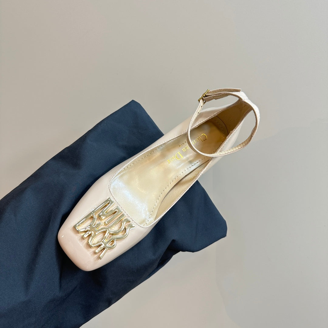 Luxury DiorMiss  Luxury DiorPump 40mm Glossy Beige Lambskin