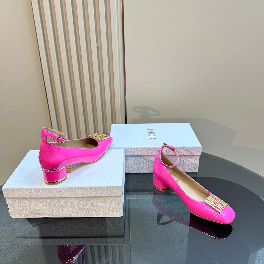 Luxury DiorMiss  Luxury DiorPump 40mm Glossy Pink Lambskin