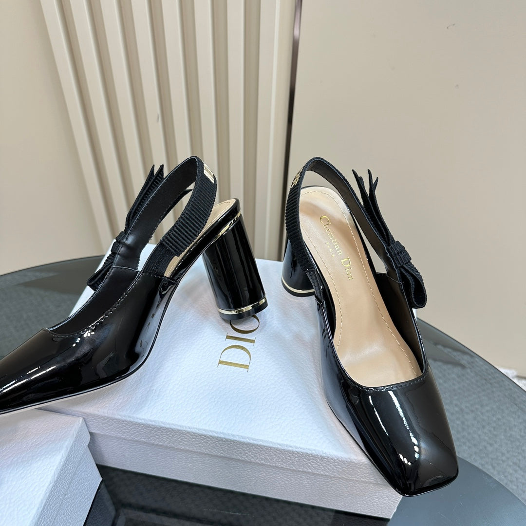Luxury DiorMiss  Luxury DiorParis Slingback Pump In Black Glossy Cowhide 998870