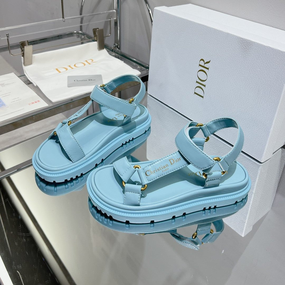 Luxury DiorD-Wave Sandal In Could Blue Cowhide 100749