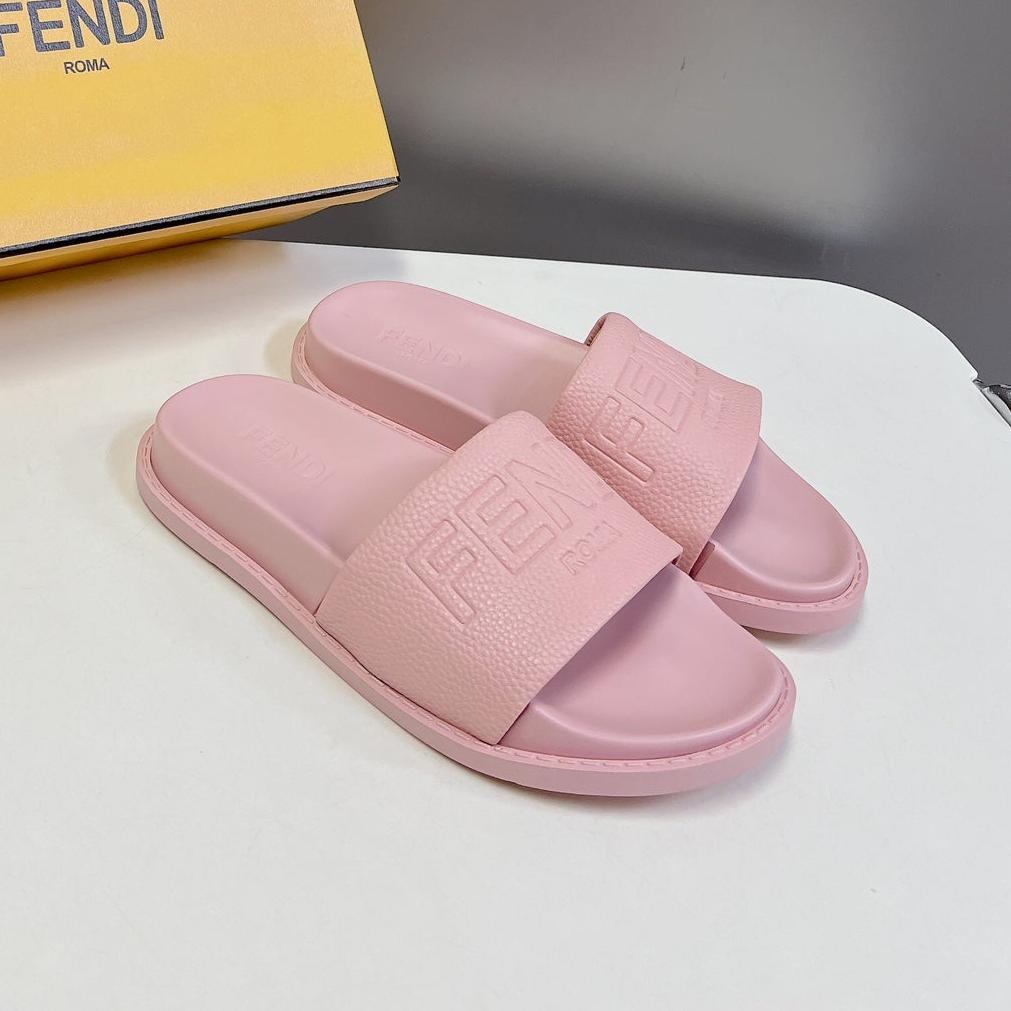 Luxury FendiLuxury FendiROMA SLIDES IN LIGHT PINK LAMBSKIN LEATHER
