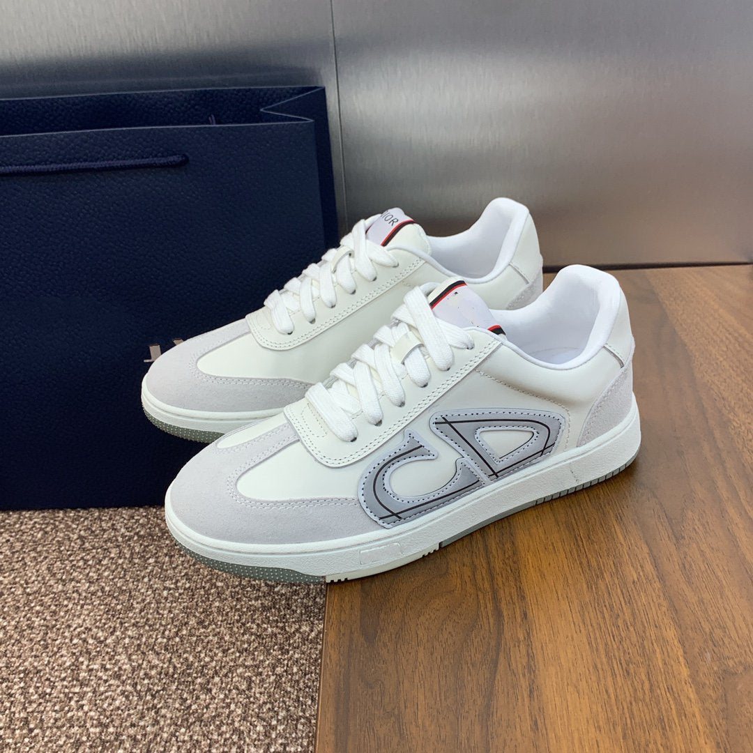 Luxury Diorhomme white calfskin grey suede