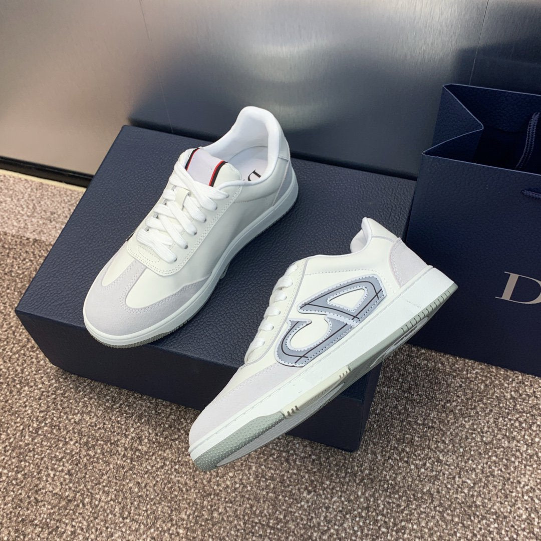Luxury Diorhomme white calfskin grey suede