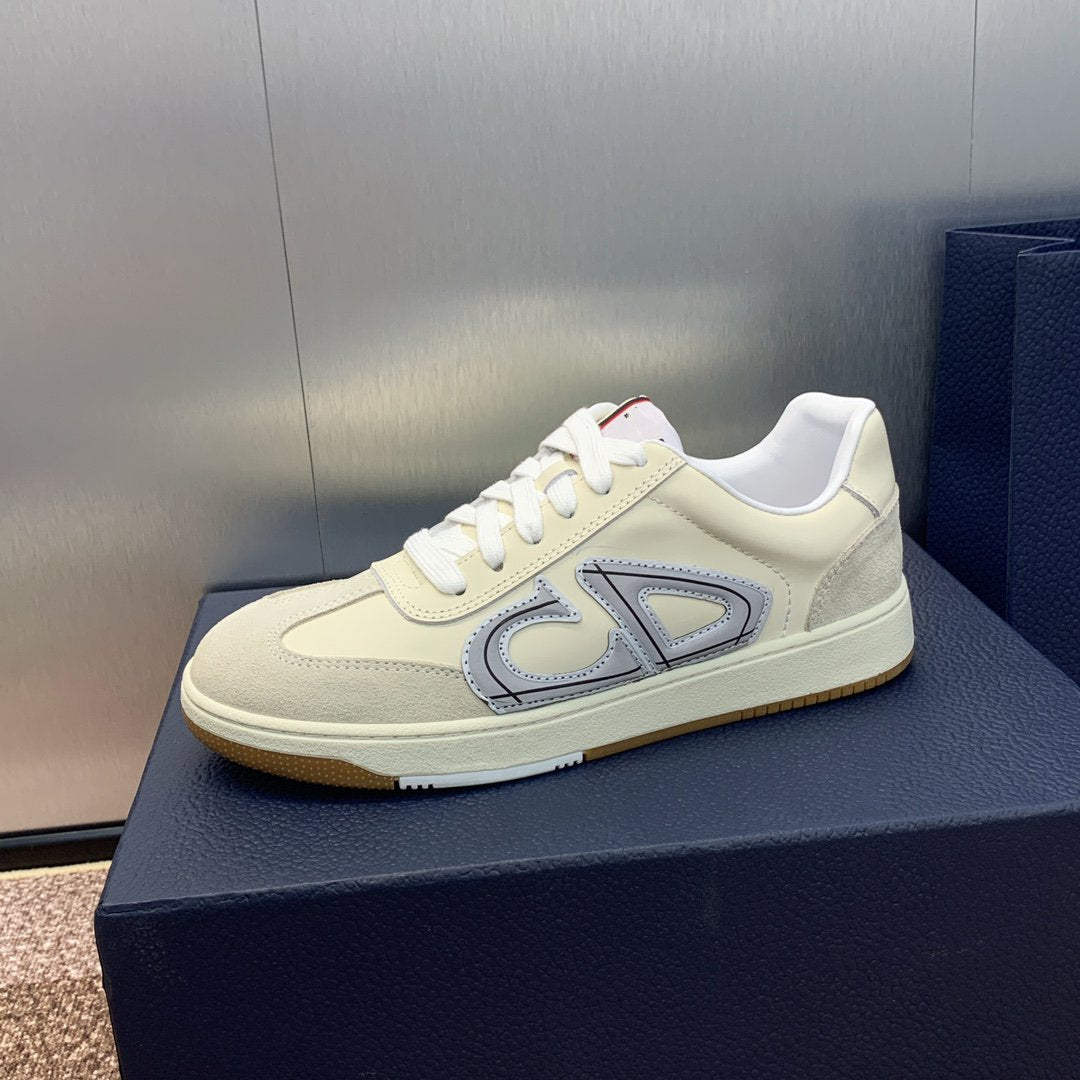Luxury Diorhomme cream calfskin grey suede
