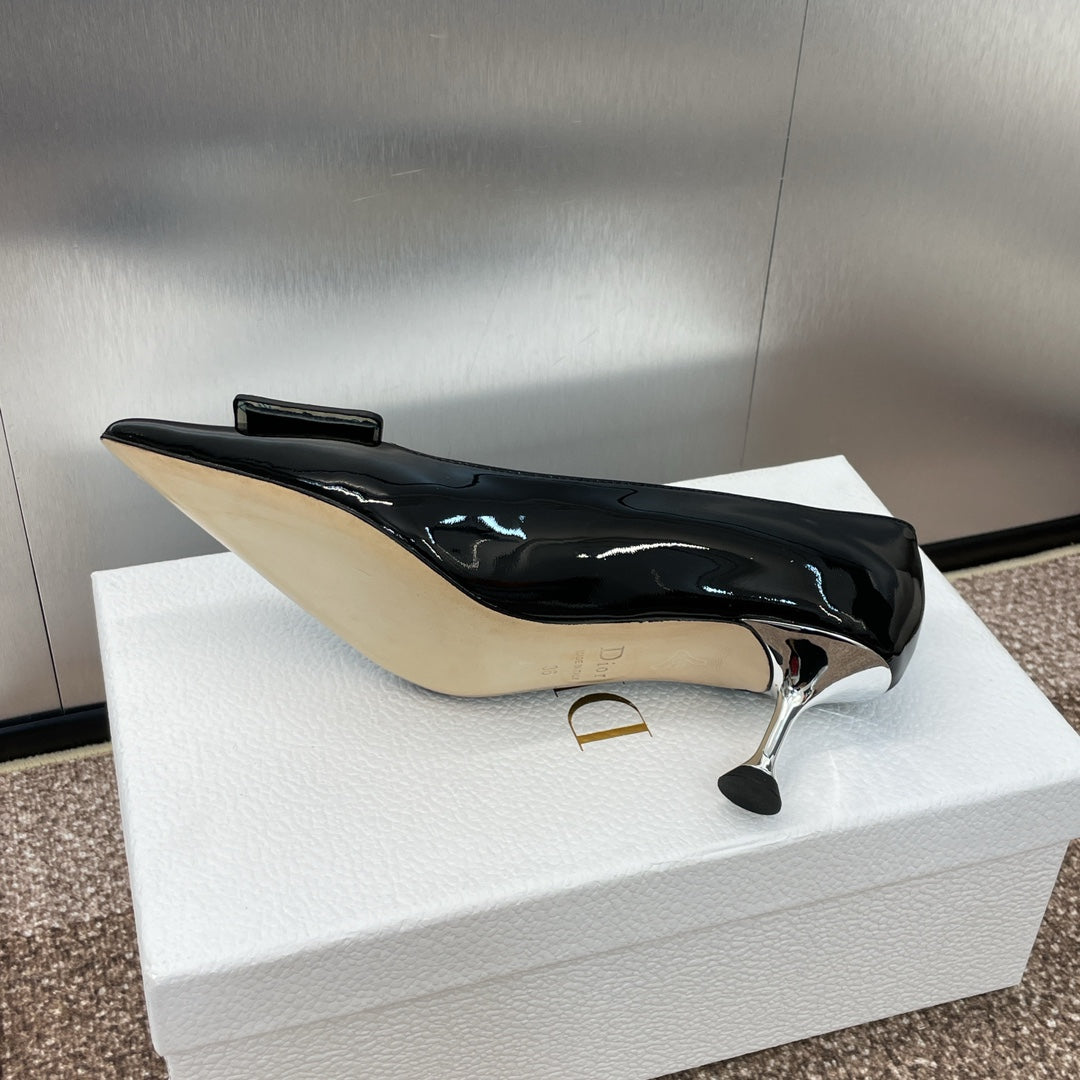Luxury DiorPumps 65mm Glossy Black Cowhide
