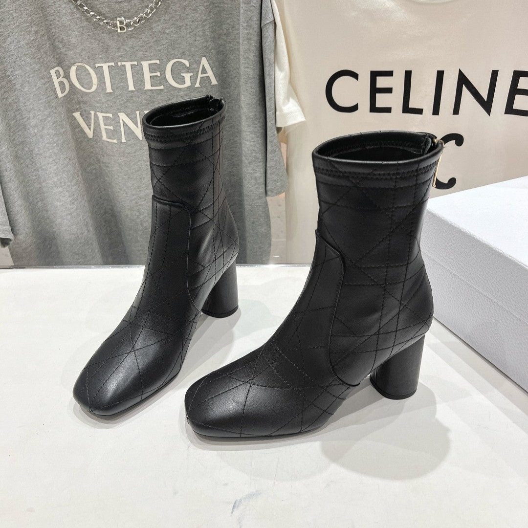 Luxury DiorAnkle Boots 85mm Black Lambskin