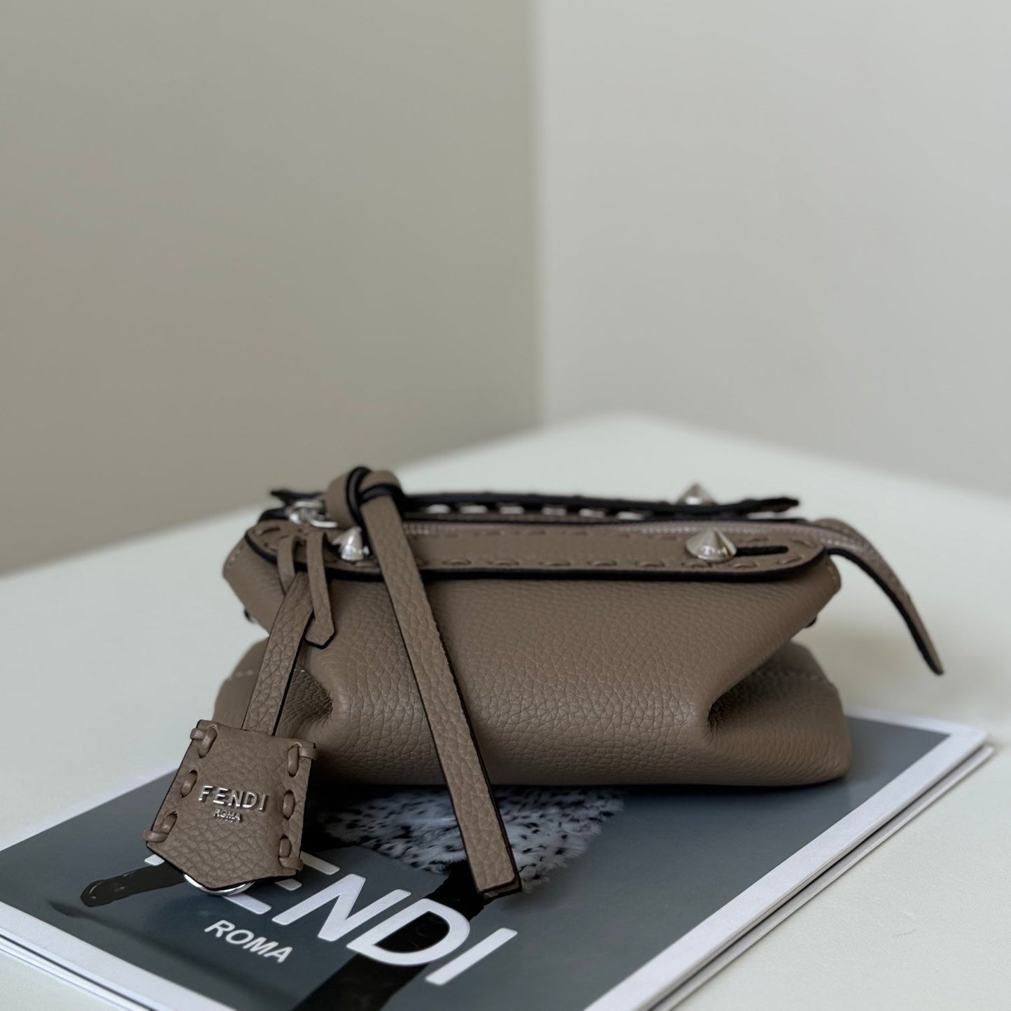 Luxury FendiBY THE WAY SELLERIA MINI 20 IN MEDIUM BROWN GRAINED CALFSKIN