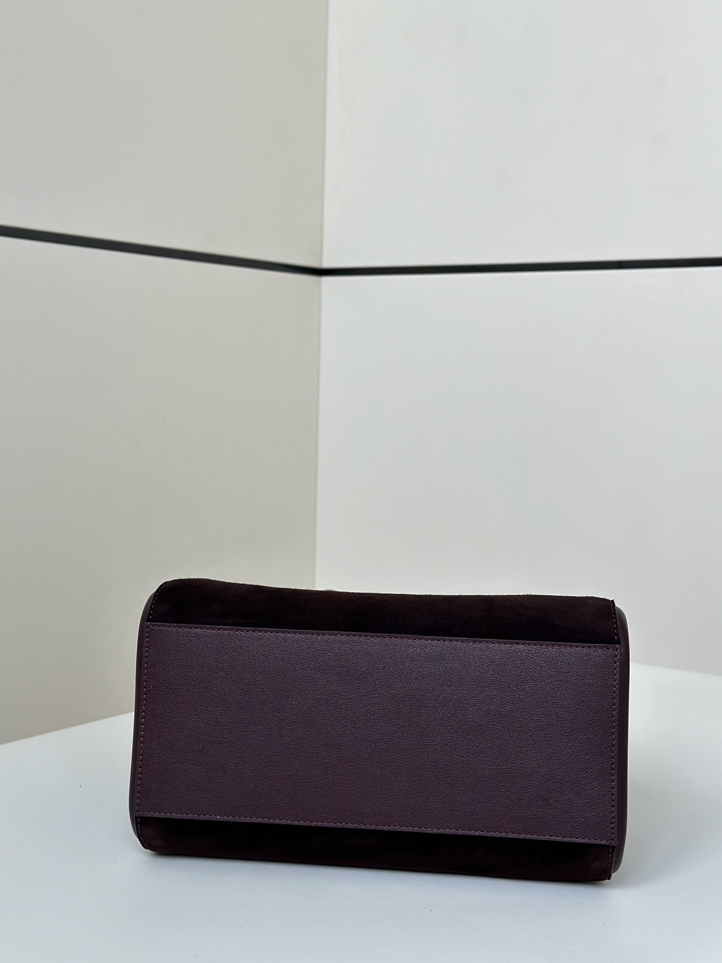 Luxury FendiORIGAMI MINI 19 IN WINE RED LAMBSKIN AND SUEDE