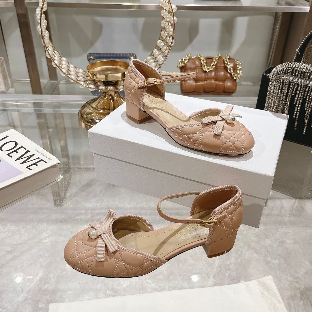 Luxury DiorBallet Pump Beige Quilted Cowhide