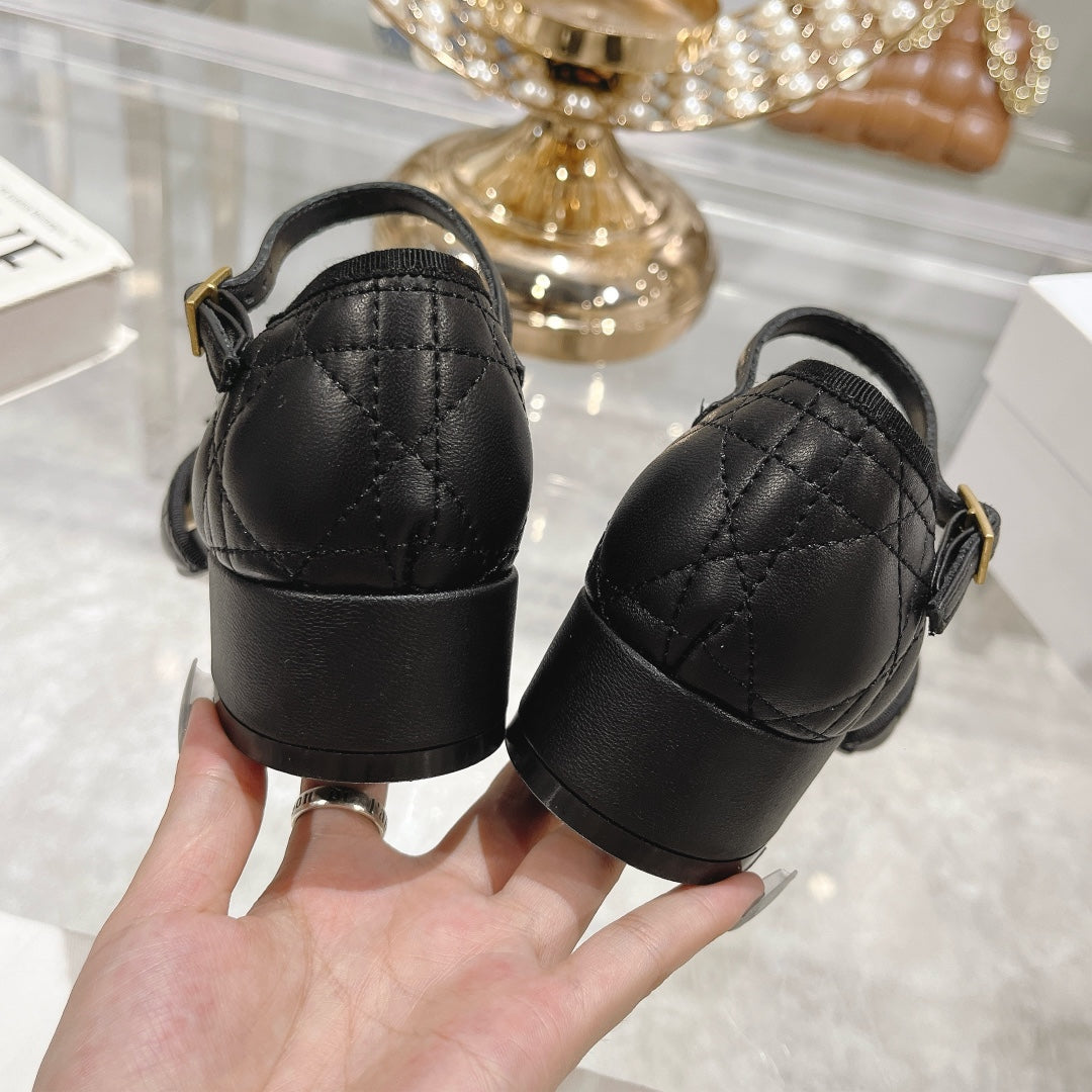 Luxury DiorBallet Pump Black Quilted Cowhide