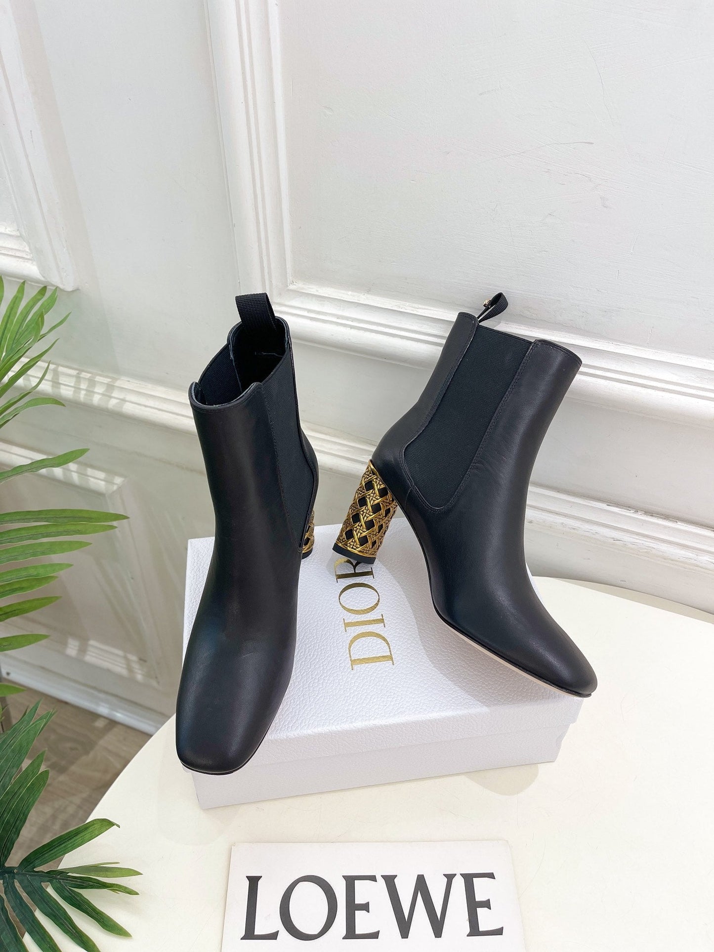 Luxury DiorIcon Heeled Ankle Boot 80mm Black Calfskin