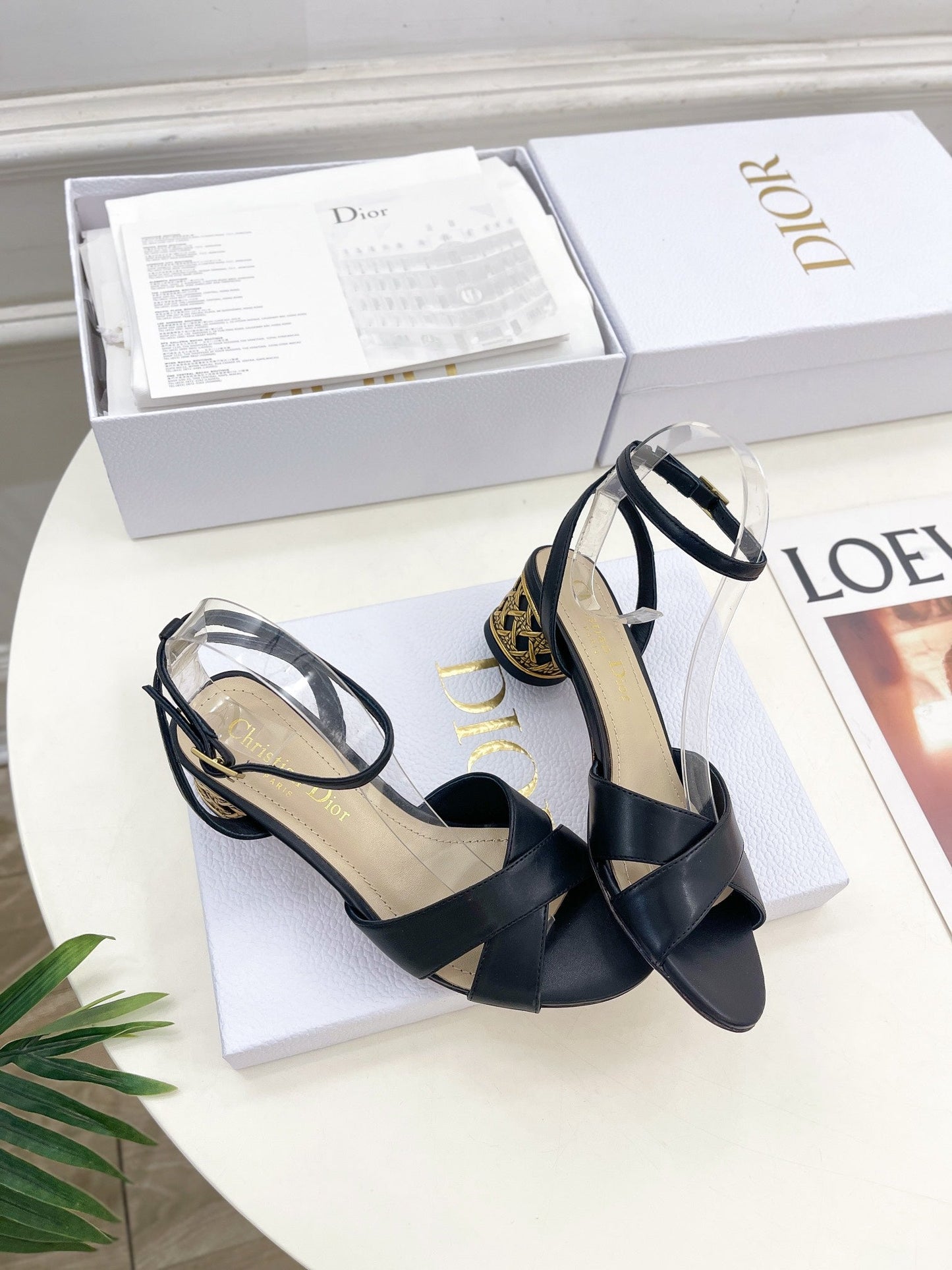 Luxury DiorIcon Heeled Sandal 40mm Black Calfskin