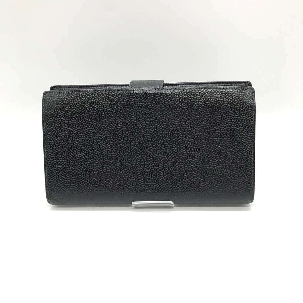 Chanel Caviar Leather Bifold Long Wallet Black