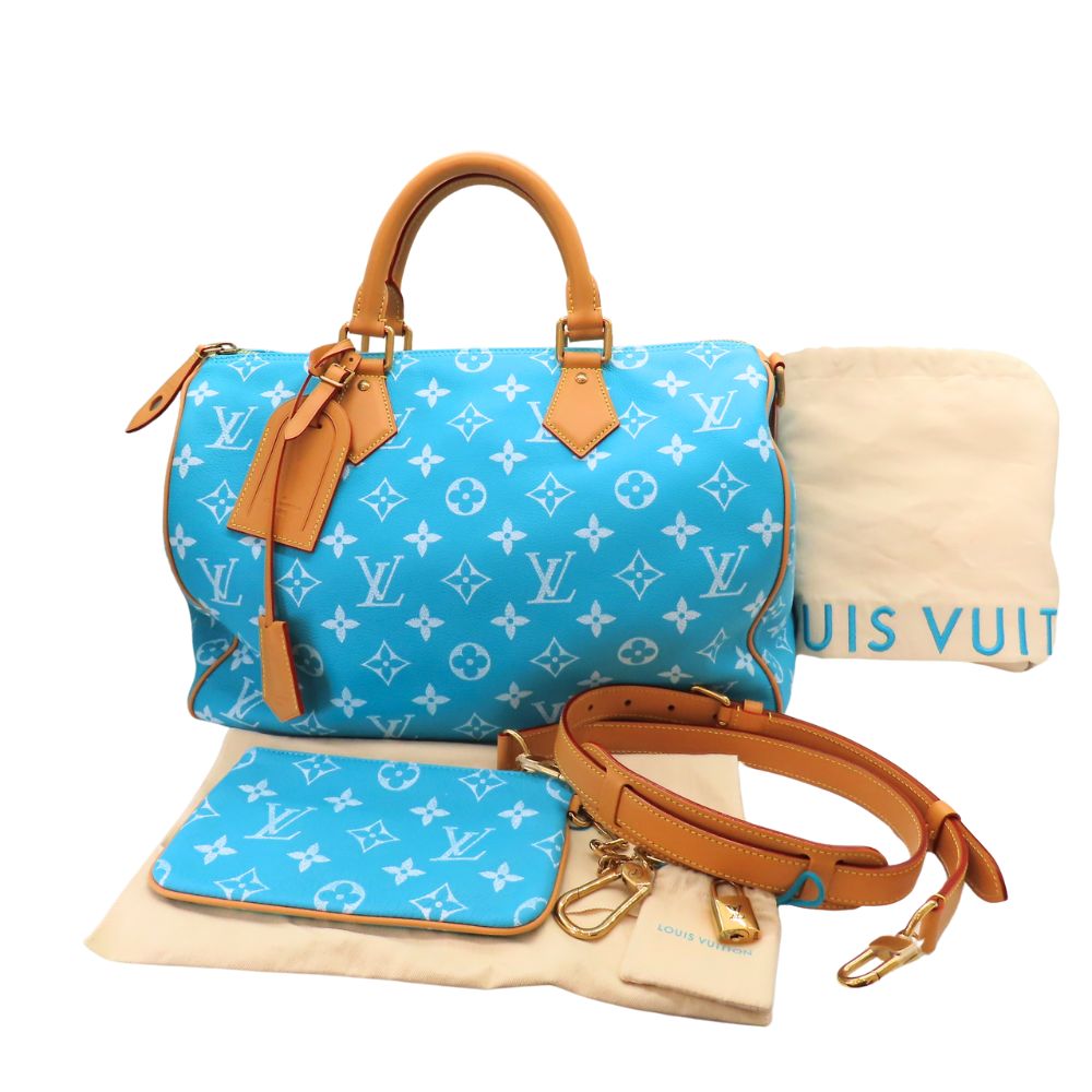 Louis Vuitton Turquoise Speedy 40 Shoulder Bag