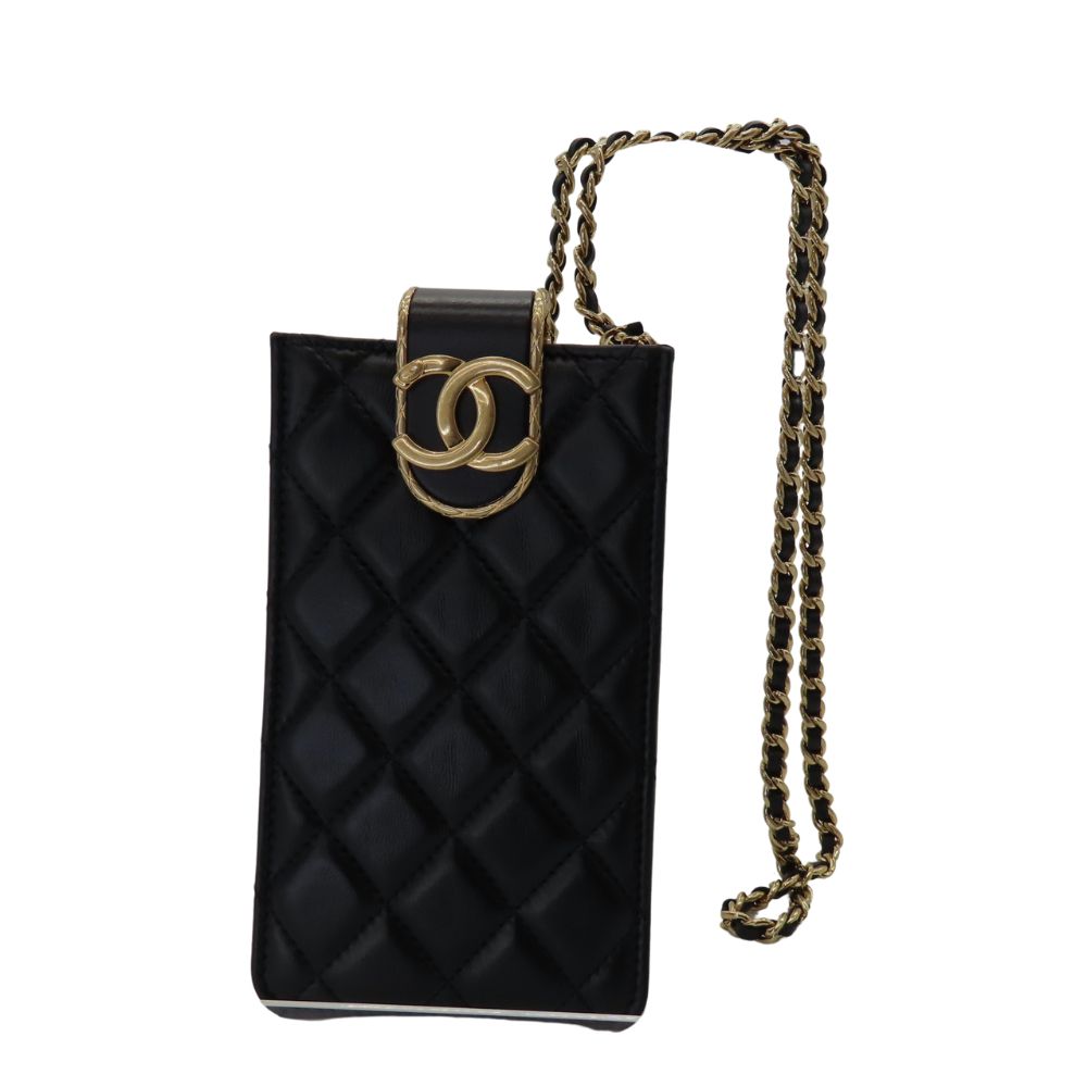 Chanel Lambskin Coco Mark Phone Case Crossbody