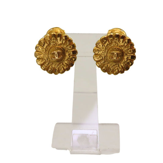 Chanel Vintage 1997 Earrings Gold Flower Motif