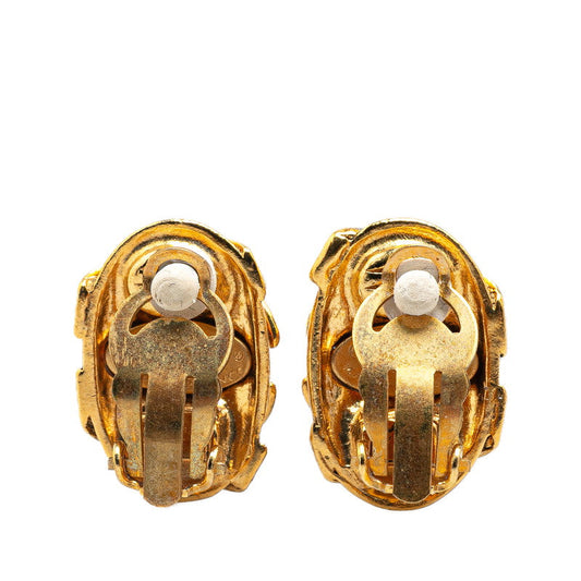 Chanel Vintage Coco Mark Earrings Gold