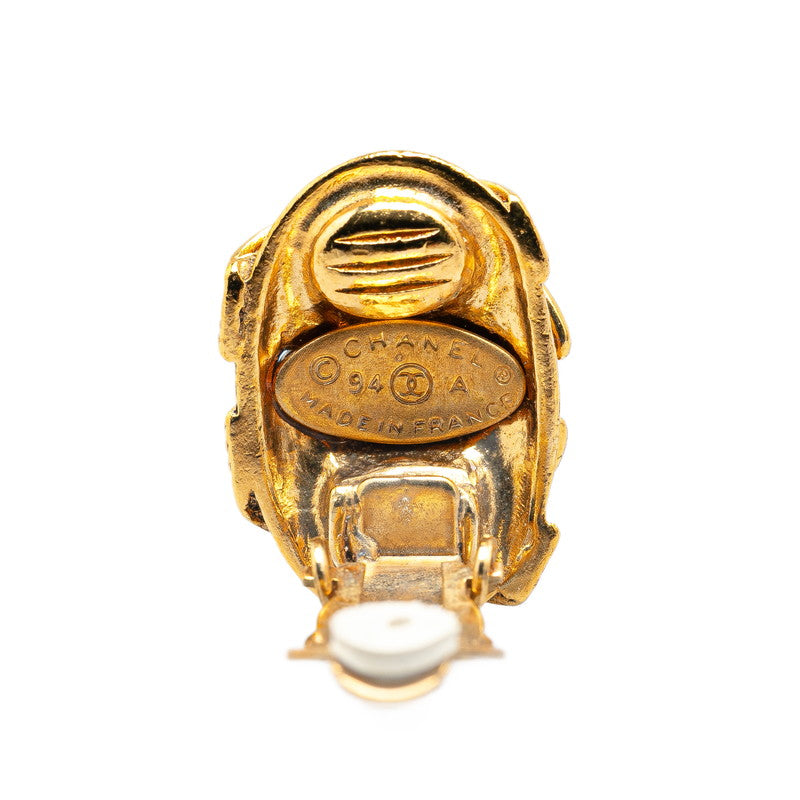 Chanel Vintage Coco Mark Earrings Gold