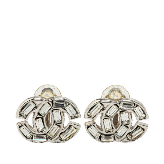 Chanel Coco Mark Rhinestone Bucket Earrings