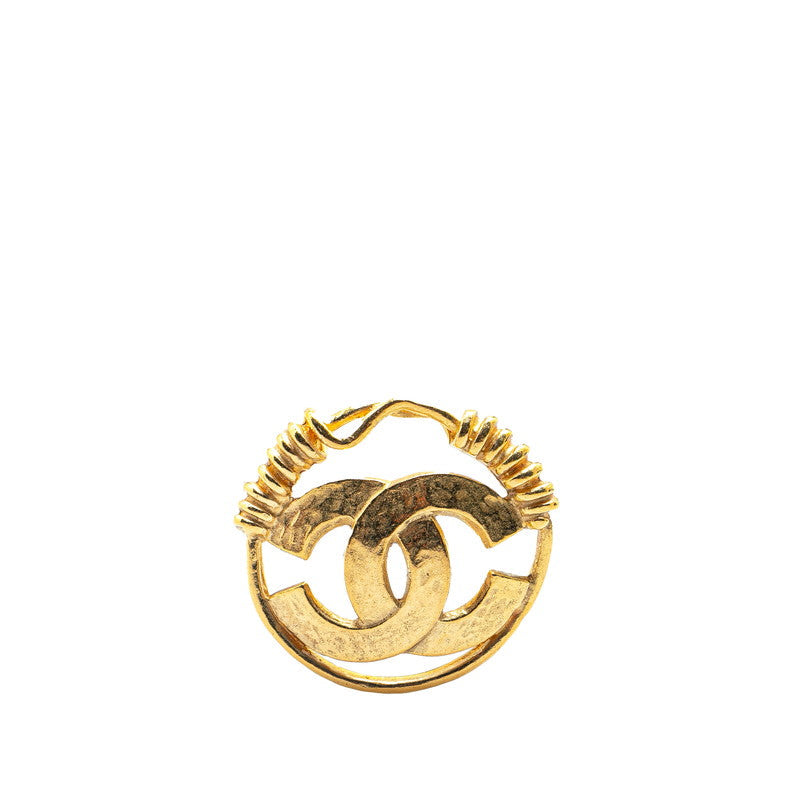 Chanel Vintage Coco Mark Gold Brooch