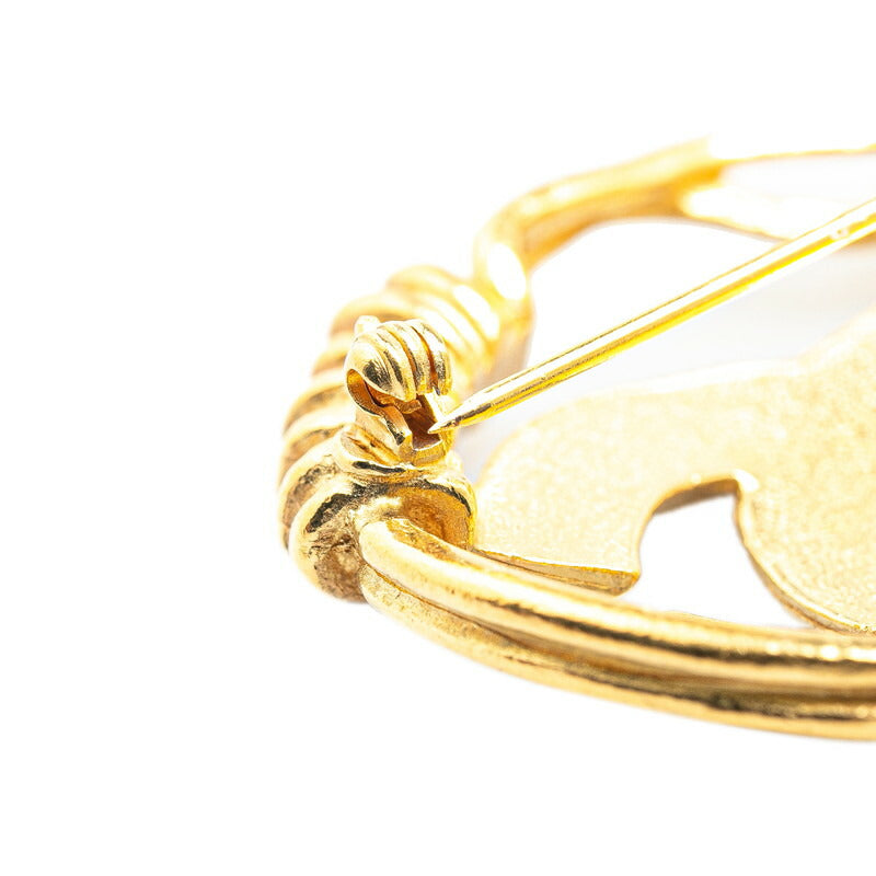 Chanel Vintage Coco Mark Gold Brooch