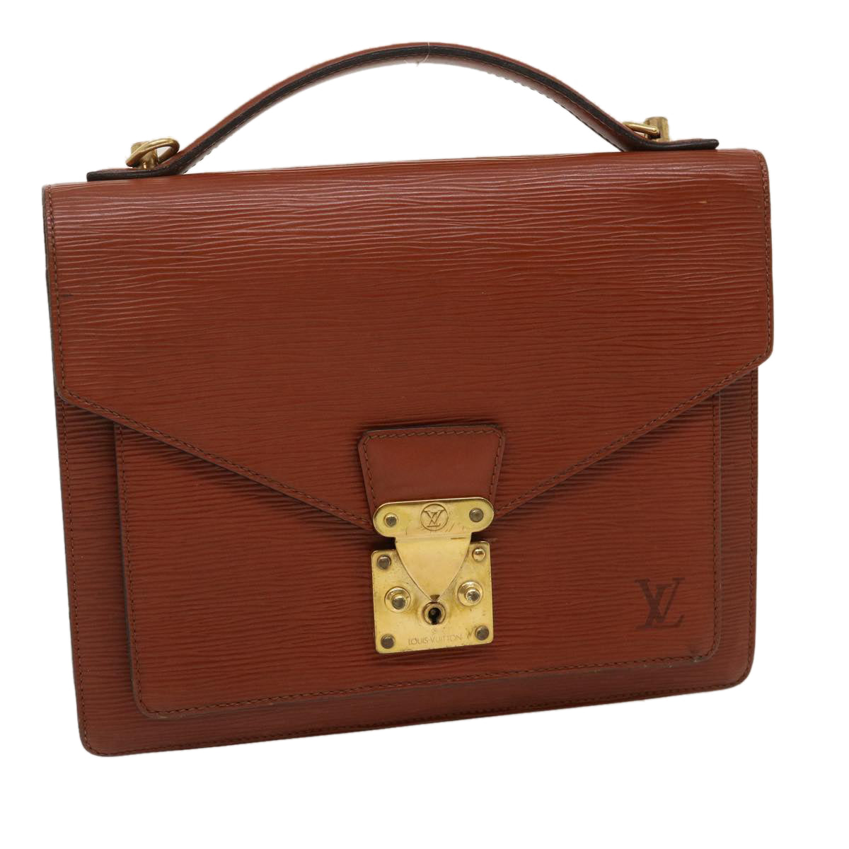 LOUIS VUITTON Epi Monceau Hand Bag Brown M52123 LV jk1207